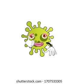 coronavirus cartoon characters design with expression. you can use for stickers, pins, mascot or patches