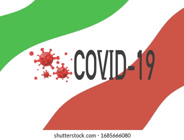 Dibujo de caricaturas Coronavirus (covid-19) en la bandera italiana, como vector, puede ser usado para varios diseños.