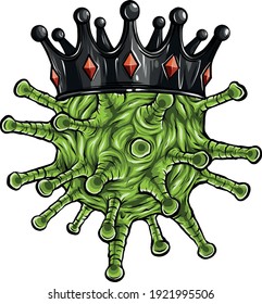 Coronavirus in a cartoon style with crown