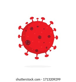 Coronavirus cartoon style symbol. Vector isolated illustration. 