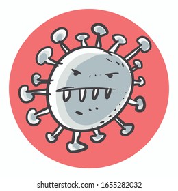Coronavirus-Cartoon, Vektorillustration-Illustration. Hintergrund ist in einer separaten Ebene.