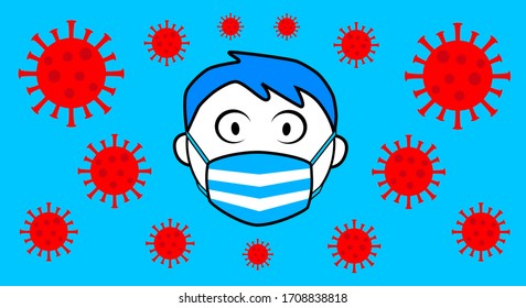 Coronavirus cartoon in vector quality