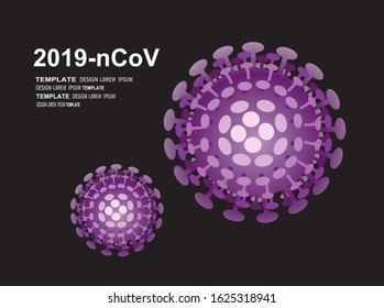 Coronavirus cell, 2019-nCoV. China pathogen respiratory coronavirus 2019-nCoV in a world, Dangerous chinese nCoV coronavirus, SARS pandemic risk alert