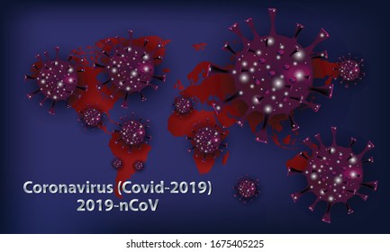 Coronavirus cell, 2019-nCoV. wuhan pathogen respiratory coronavirus 2019-nCoV in a world, Dangerous chinese nCoV coronavirus cause mysterious viral in China (Wuhan City)