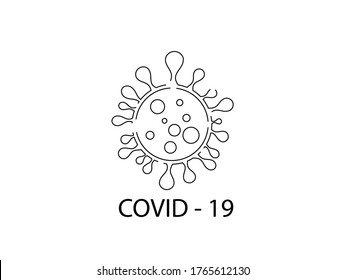 Coronavirus Cell Icon, 2019-nCoV, Covid-2019, Isolated Vector Icon