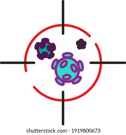 Coronavirus Cell Icon, 2019-nCoV, Covid-2019, Covid-19 Novel Coronavirus. No Infection and Stop Coronavirus Concepts. Dangerous Coronavirus Cell in China, Wuhan. Isolated Vector Icon