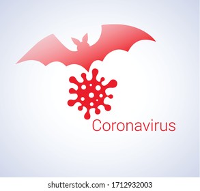 Icono de la célula de Coronavirus, Icono de murciélago, No Infección y Virus Stop. 