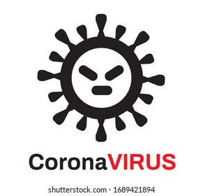 Coronavirus Cell Icon on white background. Dangerous virus logo concept.