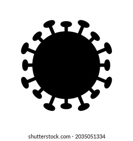 Coronavirus-Zellsymbol. Einfache Vektorgrafik mit Kokosnuss. Bakterienzelle Vektorsymbol. Schwarze Farbsilhouette auf weißem Hintergrund.