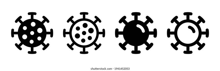 Coronavirus cell vector sign. Virus icons. Microbe isolated on white background.