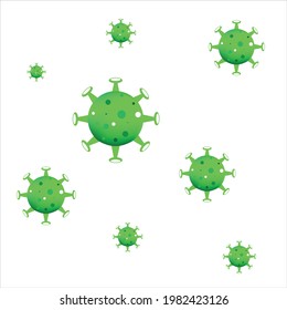 Coronavirus cells or bacteria molecule isolated on white background
