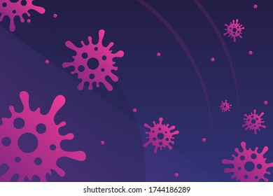 Coronavirus cells. Novel COVID-19 virus blue and magenta. SARS-CoV-2, 2019-nCoV