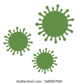 Coronavirus cells set, 2019-nCoV pandemic vector illustration. green isolated over white. No infection stop dangerous virus concept.