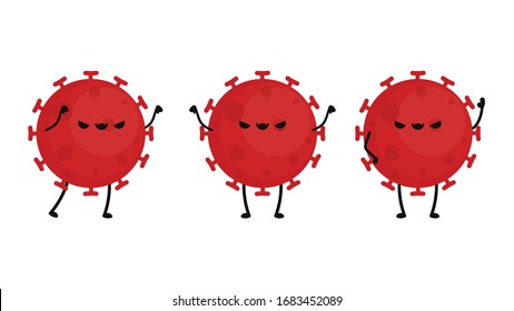 Zeichendesign von Coronavirus. Bakterien-Vektorillustration. freier Platz für Text.  Covid-19-Vektorillustration