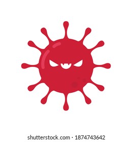 Coronavirus character design. Bacteria vector. free space for text. Covid-19 vector.