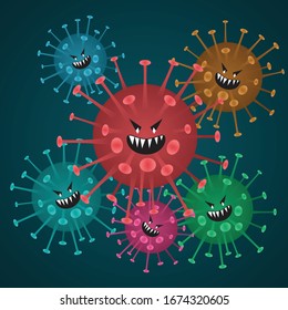 Vista caracterizada por Coronavirus, ilustración vectorial