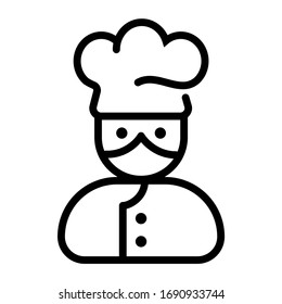 Coronavirus chef cook line icon editable stroke