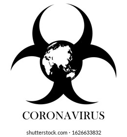 Coronavirus in China. Map of China highlighted.