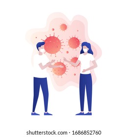 Coronavirus in China. Novel coronavirus (2019-nCoV), people in white medical face mask. Concept of coronavirus quarantine vector illustration. Seamless pattern.