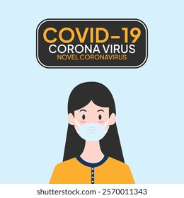 Coronavirus in China. Novel coronavirus (2019-nCoV), people in white medical face mask. Concept of coronavirus quarantine vector illustration. woman in white medical face mask.