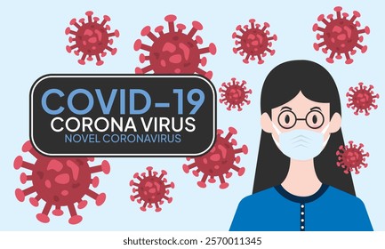 Coronavirus in China. Novel coronavirus (2019-nCoV), people in white medical face mask. Concept of coronavirus quarantine vector illustration. woman in white medical face mask.