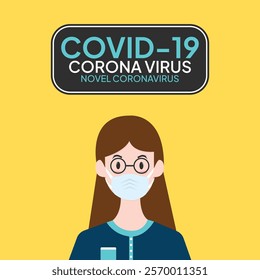 Coronavirus in China. Novel coronavirus (2019-nCoV), people in white medical face mask. Concept of coronavirus quarantine vector illustration. woman in white medical face mask.