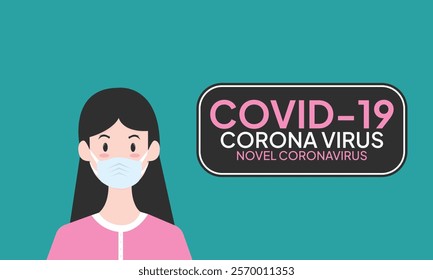 Coronavirus in China. Novel coronavirus (2019-nCoV), people in white medical face mask. Concept of coronavirus quarantine vector illustration. woman in white medical face mask.