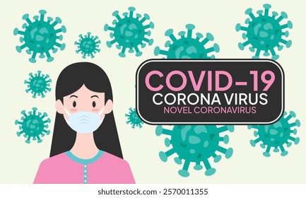 Coronavirus in China. Novel coronavirus (2019-nCoV), people in white medical face mask. Concept of coronavirus quarantine vector illustration. woman in white medical face mask.