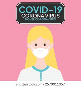 Coronavirus in China. Novel coronavirus (2019-nCoV), people in white medical face mask. Concept of coronavirus quarantine vector illustration. woman in white medical face mask.