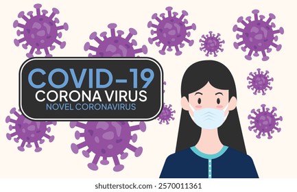 Coronavirus in China. Novel coronavirus (2019-nCoV), people in white medical face mask. Concept of coronavirus quarantine vector illustration. woman in white medical face mask.