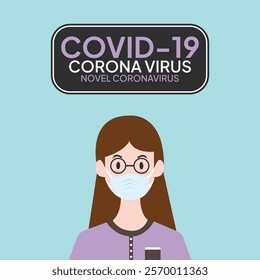 Coronavirus in China. Novel coronavirus (2019-nCoV), people in white medical face mask. Concept of coronavirus quarantine vector illustration. woman in white medical face mask.