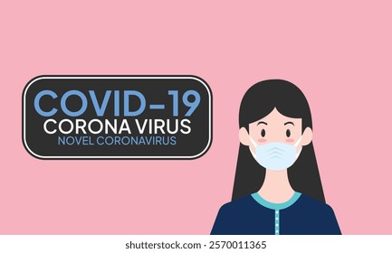 Coronavirus in China. Novel coronavirus (2019-nCoV), people in white medical face mask. Concept of coronavirus quarantine vector illustration. woman in white medical face mask.