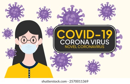 Coronavirus in China. Novel coronavirus (2019-nCoV), people in white medical face mask. Concept of coronavirus quarantine vector illustration. woman in white medical face mask.