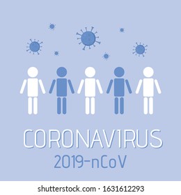 Coronavirus in China. Novel coronavirus (2019-nCoV).  Vector illustration. Virus, bacteria, microorganisms. Concept of coronavirus quarantine. Stop coronavirus.