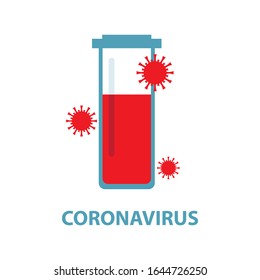 Coronavirus in China. Novel coronavirus 2019-nCoV. Virus quarantine. MERS-Cov middle East respiratory syndrome. Virus Pandemic Protection Concept. Medical test tube with a vaccine or analysis