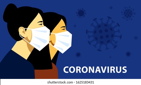 Coronavirus in China. Novel coronavirus (2019-nCoV), woman in white medical face mask. Concept of coronavirus quarantine.