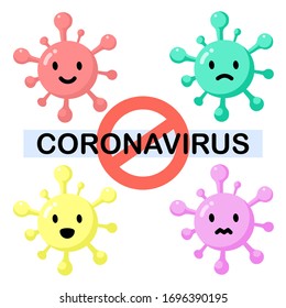 El concepto de emociones de color Coronavirus vectorial