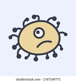 coronavirus color funny monster vector