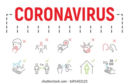 Coronavirus color line icon set, illness symbols collection, vector sketches, logo illustrations, covid 19 icons, epidemic signs linear pictograms package isolated on white background