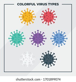 Coronavirus Colorful Virus Type Illustrations