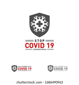 Logo del diseño conceptual del Coronavirus. Organización Mundial de la Salud OMS introdujo un nuevo nombre oficial para la enfermedad de Coronavirus llamado COVID-19, ilustración del vector del virus peligroso