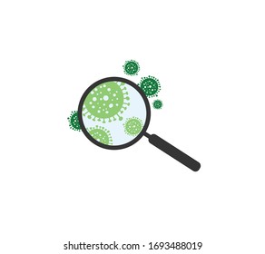 Concepto de Coronavirus, logo de diseño. World Health, COVID-19, ilustración de vector de virus peligrosos