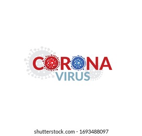 Coronavirus concept, design logo. World Health, COVID-19, dangerous virus vector illustration