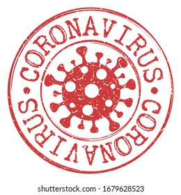 Coronavirus Concept Stamp Virus. Round Symbol Old Style. Vector Design Pandemic.