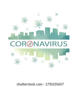Coronavirus concept typography design, stop virus covid19, stay at home, Watercolor painted coronavirus,  vector illustration.