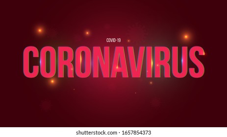 Coronavirus concept vector background. Composition for novel virus in China (2019-nCoV). Inscription in glitch distortion style. Illustration for broadcast, news header, cover, banner, poster, flyer.