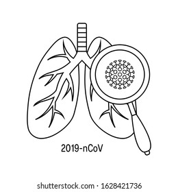 Coronavirus concept. Wuhan 2019-nCoV outline icon. Vector illustration in flat style for medical designs, infographics.
