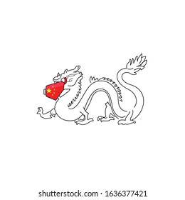 Coronavirus conceptual illustration. Chinese dragon, the epidemic pattern. Chinese virus
