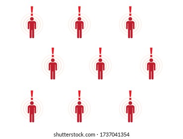 Coronavirus contact tracking app visual men icons