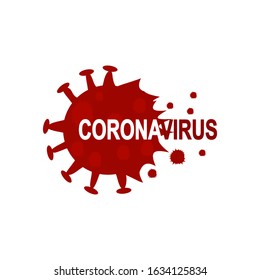 Coronavirus is a contagious bacterium on a white background. The strain of coronavirus